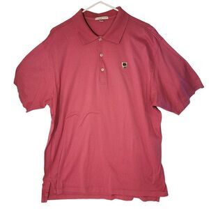 Peter Millar Golf Polo Mens XL Pink Short Sleeve Hidden Creek NJ Crest Preppy